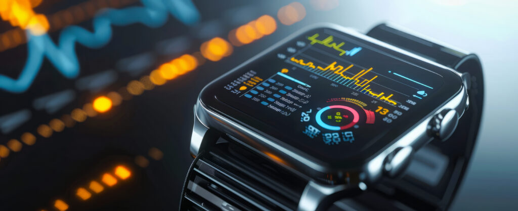 smartwatch intelligent stock data and economy statistics monitoring