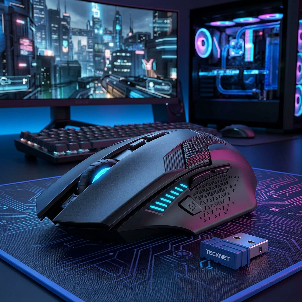 tecknet ratón gaming inalámbrico 2.4g