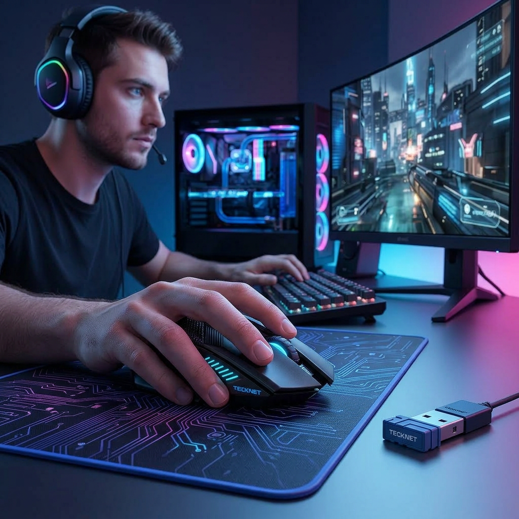 tecknet ratón gaming inalámbrico 2.4g