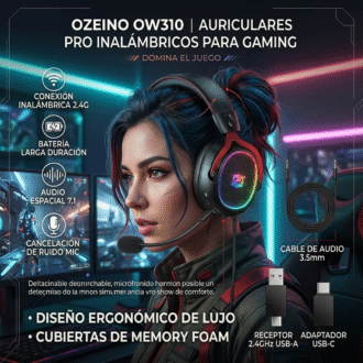 ozeino cascos gaming inalámbricos ow310 ozeino cascos gaming inalámbricos ow310