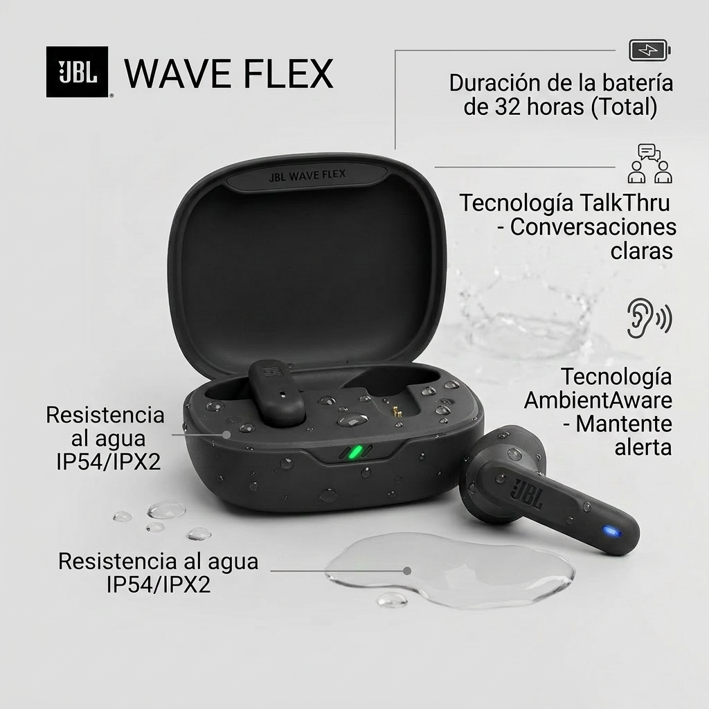 jbl wave flex, auriculares inalámbricos in ear